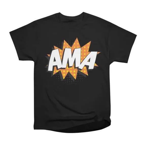 Abbreviation AMA ask me anything in retro comic speech bubble T-Shirt Tee Gift For Him Mer