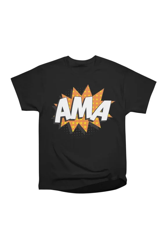 Abbreviation AMA ask me anything in retro comic speech bubble T-Shirt Tee Gift For Him Mer
