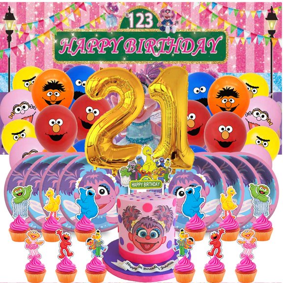 Abby Cadabby Balloons Party Supplies 21th Decor Tableware Birthday Cake Topper Decorations Banner Backdrop