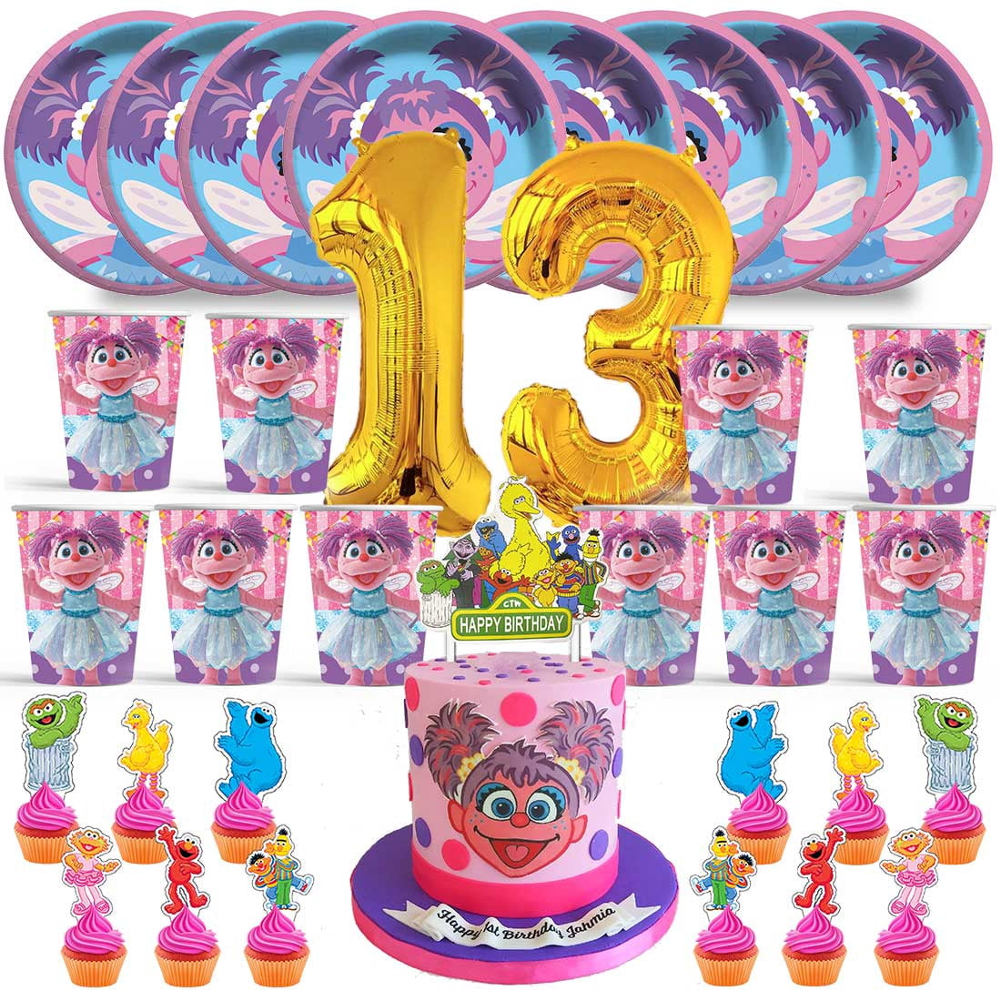 Abby Cadabby Birthday 13th Cups Party Supplies Plates Fans Decorations ...