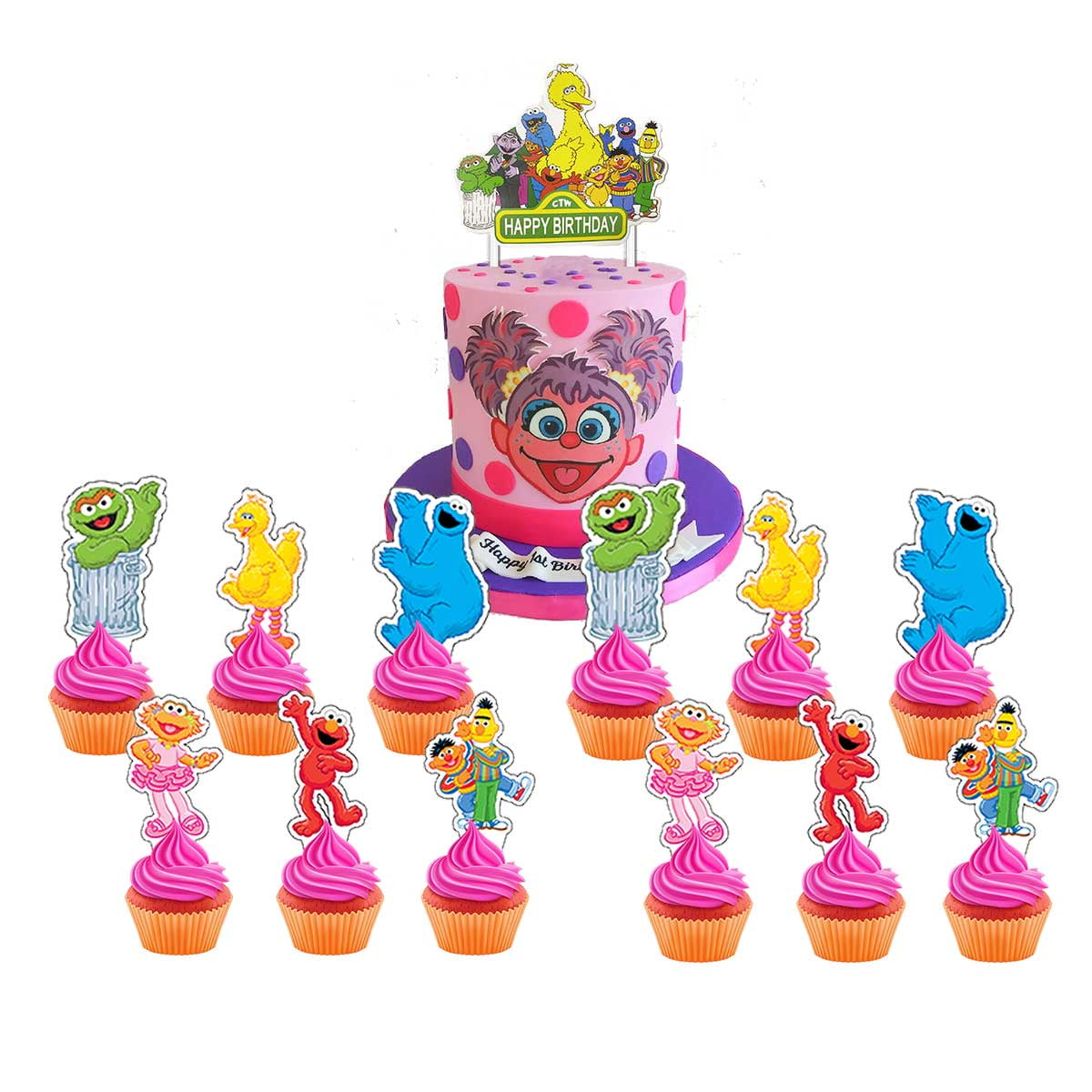 Abby Cadabby Cake Topper Cupcake Set Party Supplies Decoration Birthday ...