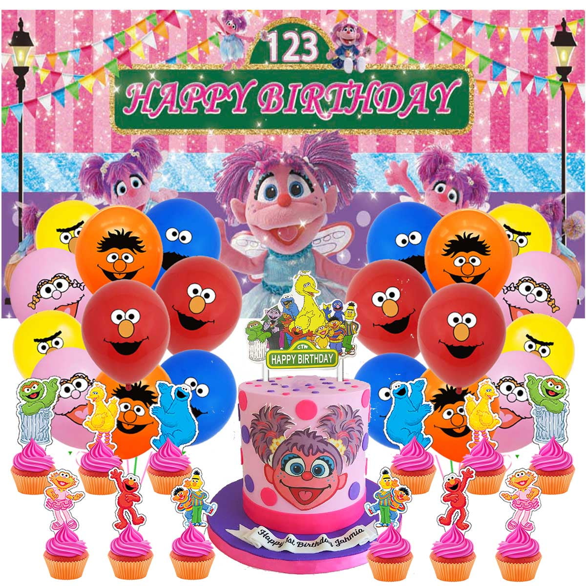 Abby Cadabby Party Supplies Latex Balloons Decor Banner Backdrop Kit ...