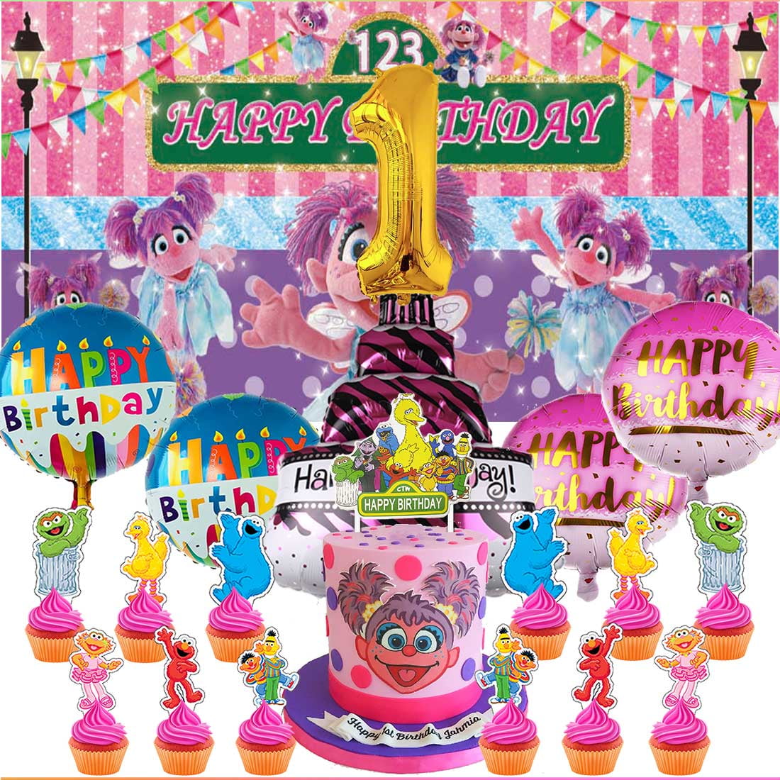 Abby Cadabby Party Supplies Decor 1st Kit Balloons Birthday Cake Topper ...