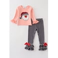 thumbnail image 1 of Abby & Evie Pink santa claus applique plaid girls set, 1 of 7