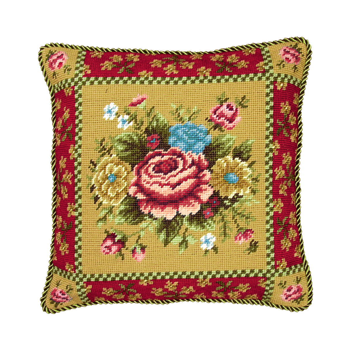 Floral Needlepoint Pillow