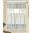 thumbnail image 1 of Abby Kitchen Curtain (Beige/Blue), 1 of 1