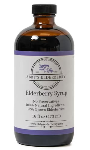 Abby's Elderberry - Elderberry Syrup with Honey -16 floz glass