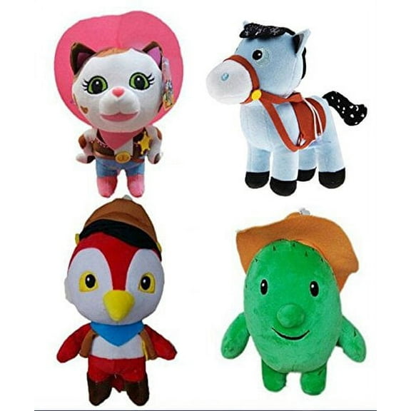 Abby The wild west Cali sheriff Callie's series of plush toys Sheriff Callie's Wild West 4PCS/ set of cat policewoman long Callie's woodpecker peck duo than pony cactus 8-10inches