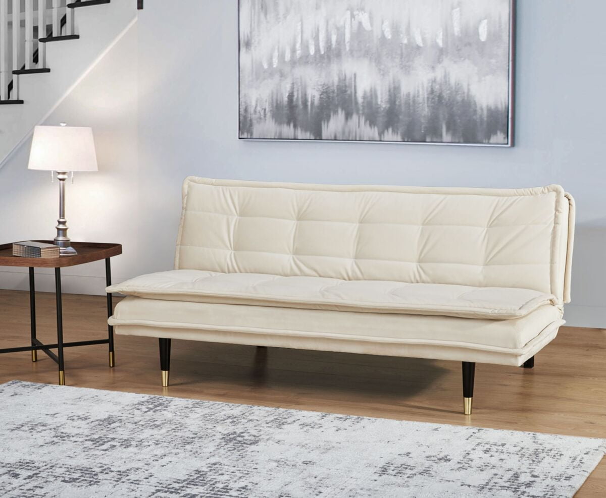Cortez Leather Reclining Sofa Beige Abbyson Living
