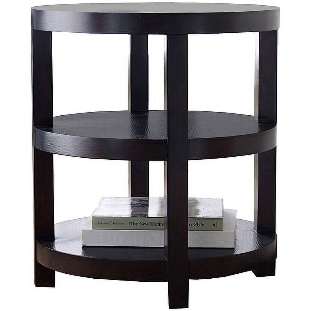 Abbyson Living Tristan Solid Hardwood Round End Table, Espresso