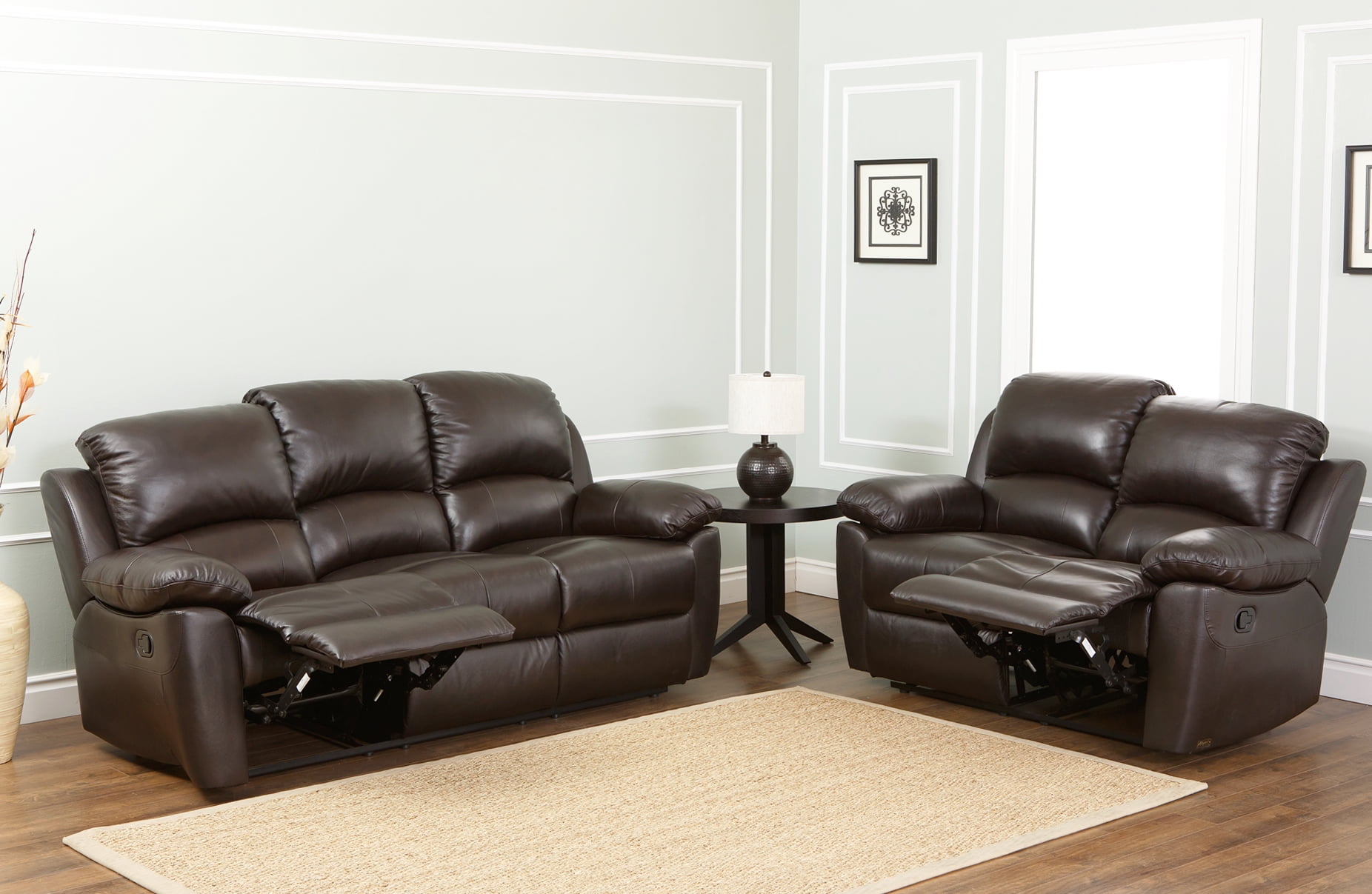 Abbyson Living Western Leather Reclining Loveseat/Sofa