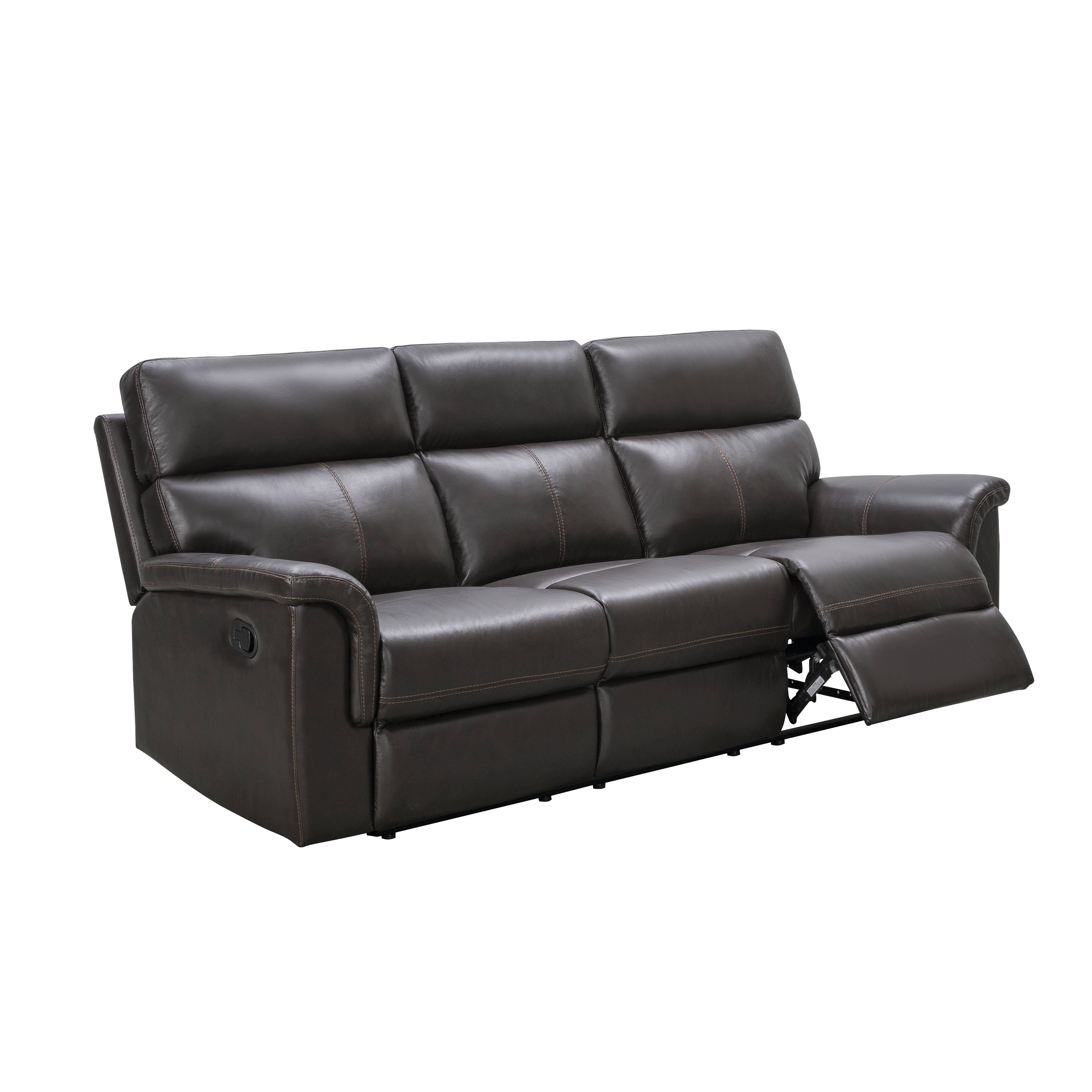 Abbyson Stirling Leather Reclining 2 Piece Sofa and Love Seat Set
