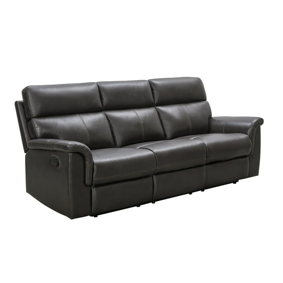 Abbyson Stirling Leather Reclining Sofa, Dark Brown