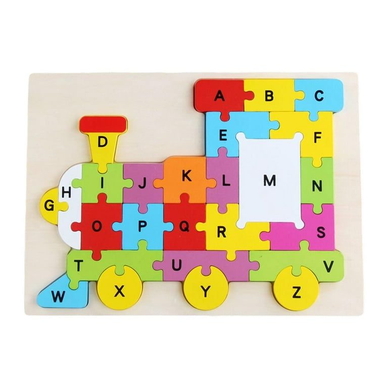 Abc Animal Puzzle Traning Memory Abc Letter Wooden Puzzle for Preschool Toy Train