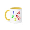 thumbnail image 1 of 3dRose, ABC n Numbers, 11oz Two-Tone Yellow Mug, 1 of 7