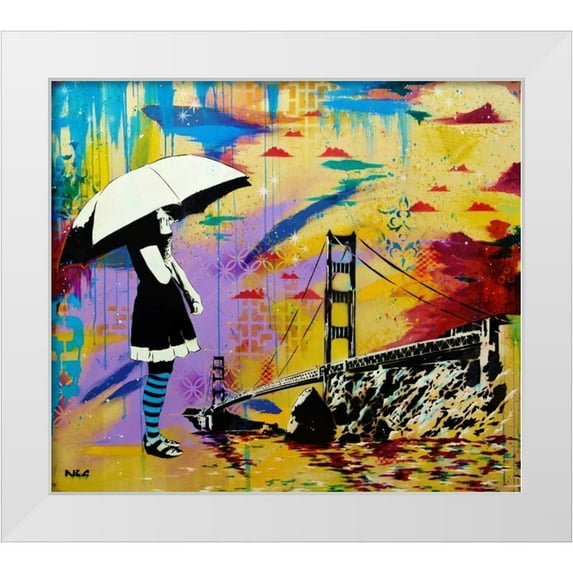 AbcArtAttack 13x12 White Modern Wood Framed Museum Art Print Titled - Shelter at Bay
