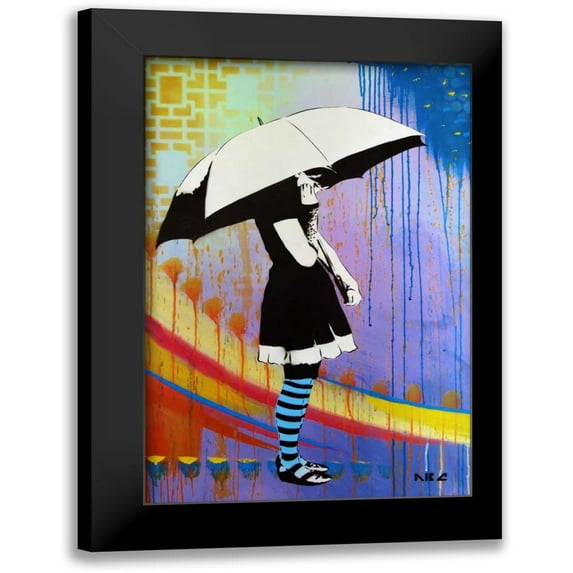 AbcArtAttack 13x18 Black Modern Framed Museum Art Print Titled - Waiting for the Rain