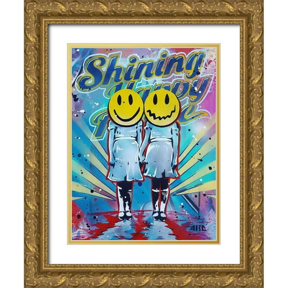 AbcArtAttack 15x18 Gold Ornate Wood Framed with Double Matting Museum Art Print Titled - Shining Happy People