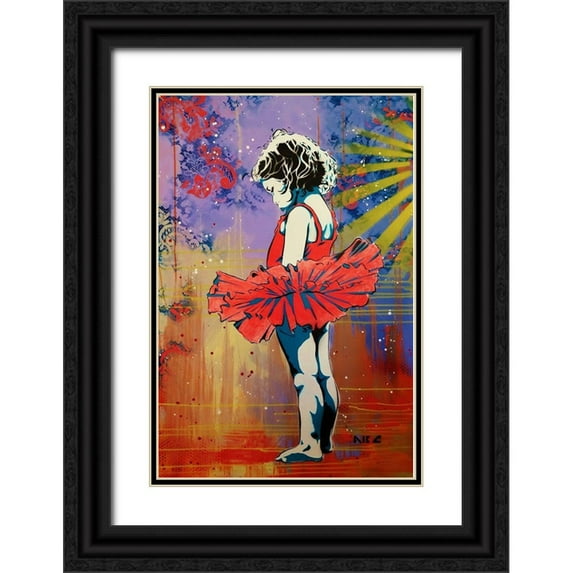 AbcArtAttack 23x32 Black Ornate Wood Framed with Double Matting Museum Art Print Titled - Lifes A Dance 2