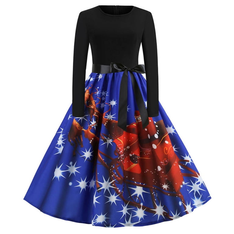Abcnature Christmas Dress,Women Vintage Long Sleeve 50s Dresses,Xmas Printed Dress,A-line Retro Cocktail Swing Dress,Elegant O-Neck Christmas Evening Abcnature Christmas Dress,Women Vintage Long Sleeve 50s Dresses,Xmas Printed Dress,A-line Retro Cocktail Swing Dress,Elegant O-Neck Christmas Evening