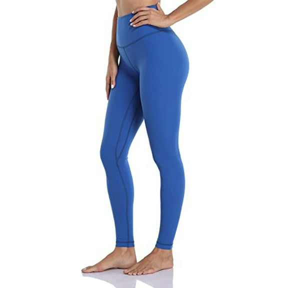 Abcnature High Waist Yoga Leggings, Compression Workout Leggings for Women Yoga Pants Tummy Control Full Length Active Pants Blue S
