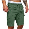 thumbnail image 1 of Abcnature Men's Athletic Shorts, Sports Gym Running Short Pants, Fashion Man Solid Elastic Waist Mid Waist Loose Pockets Bandage Shorts, Cargo Casual Hiking Shorts Army Green L, 1 of 4