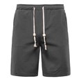 thumbnail image 1 of Abcnature Men's Athletic Shorts, Sports Gym Running Short Pants, Fashion Plus-Size Man Solid Elastic Waist Loose Pockets Bandage Shorts, Cargo Casual Hiking Shorts Black 4XL, 1 of 2
