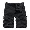thumbnail image 1 of Abcnature Men's Athletic Shorts, Sports Gym Running Short Pants, Men Casual Solid Zipper Button Multiple Pockets Cropped Cargo Shorts, Cargo Casual Hiking Shorts Black XXL, 1 of 2