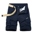 thumbnail image 1 of Abcnature Men's Athletic Shorts, Sports Gym Running Short Pants, Men Casual Solid Zipper Button Pockets Cropped Cargo Shorts, Cargo Casual Hiking Shorts Dark Blue 4XL, 1 of 2