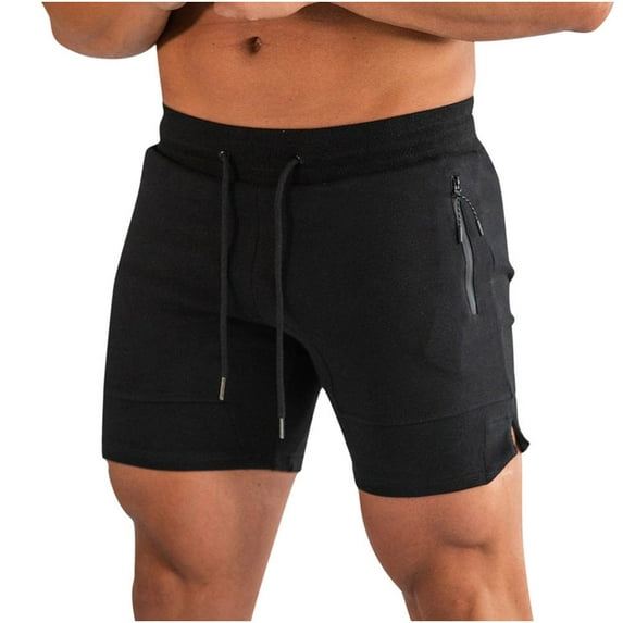 Abcnature Men's Athletic Shorts, Sports Gym Running Short Pants, Men Solid Breathable Fitness Sports Quick Dry Running Training Shorts, Cargo Casual Hiking Shorts Black M