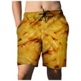 thumbnail image 1 of Abcnature Men's Athletic Shorts, Sports Gym Running Short Pants, Men's Food Realistic 3D Printed Summer Shorts, Beach Shorts, Beach Swim Shorts, Cargo Casual Hiking Shorts Gold 3XL, 1 of 5