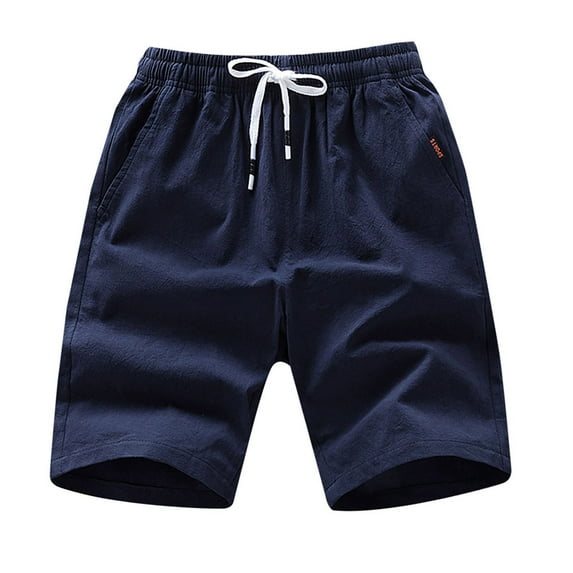 Abcnature Men's Athletic Shorts, Sports Gym Running Short Pants, Men's Shorts, Made Of Pure Cotton Fabric Are Thin And Breathable, Cargo Casual Hiking Shorts Blue M