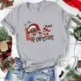 thumbnail image 1 of Abcnature Merry Christmas Tree T-Shirt Women's Cute Christmas Gnomies Graphic Tees Holiday Short Sleeve Tshirt Xmas Buffalo Plaid Red T-Shirt For Men Women T-Shirt Gray,I XL, 1 of 5