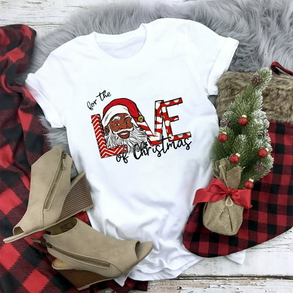 Abcnature Merry Christmas Tree T-Shirt Women's Cute Christmas Gnomies Graphic Tees Holiday Short Sleeve Tshirt Xmas Buffalo Plaid Red T-Shirt For Men Women T-Shirt White,I L