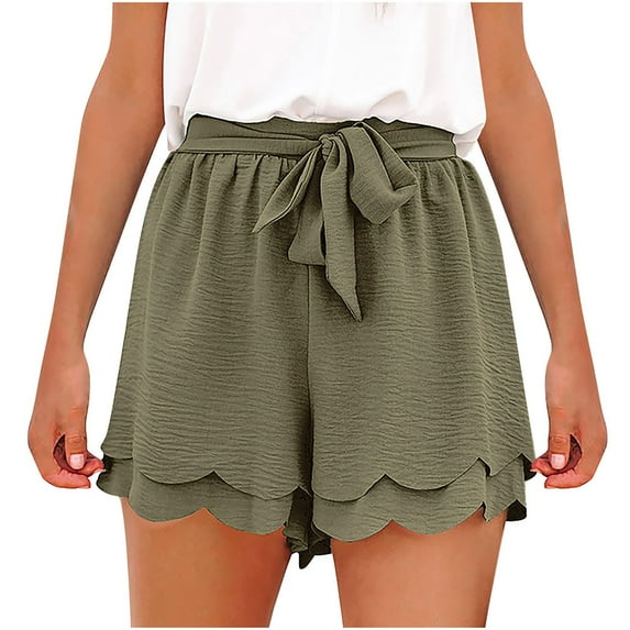 Abcnature Plus Size Shorts, Womens Athletic Shorts, Fashion Women Sweat Shorts, Summer Casual Loose Solid High Waist Short, Comfy Beach Shorts, Yoga Pants, Cycling Sport Shorts Green XL