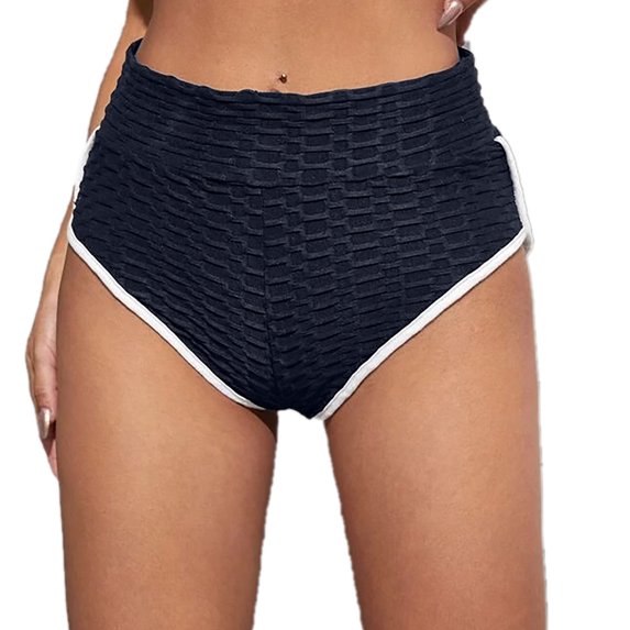 Abcnature Plus Size Shorts, Womens Athletic Shorts, Women High Waist Solid Color Tight Fitness Yoga Nude Hidden Yoga, Comfy Beach Shorts, Yoga Pants, Cycling Sport Shorts Navy XL