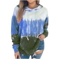 thumbnail image 1 of Abcnature Plus Size Women Casual Long Sleeve Jumper Tie Dye Crew Neck Pullover Lightweight Sweatshirt Tops Autumn Winter Stylish T Shirt Tunic Blouse Blue XXL, 1 of 5