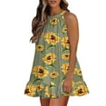 thumbnail image 1 of Abcnature Summer Dresses for Women 2022, Women's Beach Casual Dresses, Fashion Women Casual Sexy Printing Dress, Summer Sleeveless Dress, Bandage Dress Holiday Dresses Mini Sundresses Army Green M, 1 of 4