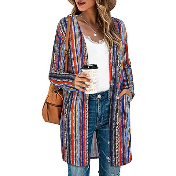 Abcnature Woman's Fashion Casual Printing Long Sleeve Cardigan Comfortable Tops Coat Plus Size Tops for Ladies Autumn Winter Casual Loose Tunic Blouse Purple XXL