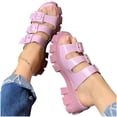 thumbnail image 1 of Abcnature Women Sandals Clearance 2023! Women's Platform Wedge Sandals with Arch Support Round Toe Thick Heeled Shoes Beach Sandals Non-Slip Causal Slippers Summer Athletic Outdoor Beach Sandals, 1 of 5