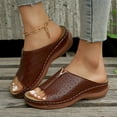 thumbnail image 1 of Abcnature Women Sandals Clearance 2023! Women's Platform Wedge Sandals with Arch Support Cut-out Slope Heel Mules Fish Mouth Slippers Thick Sole Sandals Summer Athletic Outdoor Beach Sandals, 1 of 6