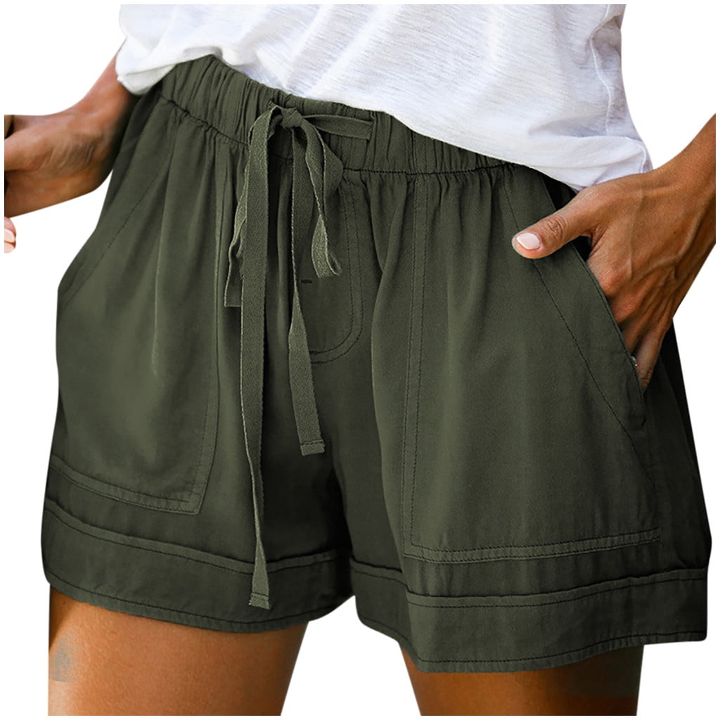 Abcnature Women's Cotton Sport Shorts, Loose Short Pants, Elastic
