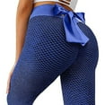 thumbnail image 1 of Abcnature Women's High Waist Yoga Pants Tummy Control Slimming Booty Leggings Workout Running Butt Lift Tights with Bow Blue XXL, 1 of 5