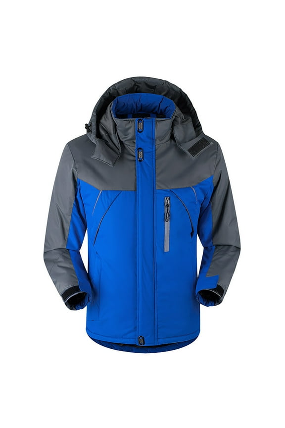 Women's and Men's Waterproof Ski Jacket Warm Winter Snow Coat Mountain Windbreaker Hooded Raincoat Jacket with Hood Ski Suit for Adults Dark Blue L