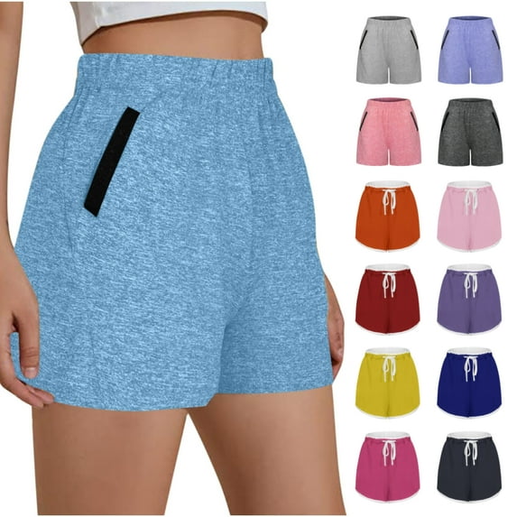 Abcnature Womens 4" Athletic Shorts, Comfy Workout Yoga Shorts Active Shorts, Elastic Waist Biker Shorts, Homewear Running Pockets Shorts, Women's Soft Pajama Lounge Shorts Bottoms