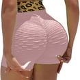 thumbnail image 1 of Abcnature Womens Bike Shorts, Compression Workout Yoga Shorts, Butt Lift Scrunch Textured Leggings Workout Shorts Running Shorts Pink L, 1 of 6