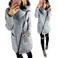 thumbnail image 1 of Abcnature Womens Casual Coat Long Zipper Sweatshirt Outwear Tops Gray 5XL, 1 of 5