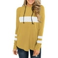 thumbnail image 1 of Abcnature Womens Color Block Long Sleeve Pullover Hooded Side Split High Low Tunic Top Plus Size Tops for Ladies Autumn Winter Casual Loose Tunic Blouse Yellow S, 1 of 6