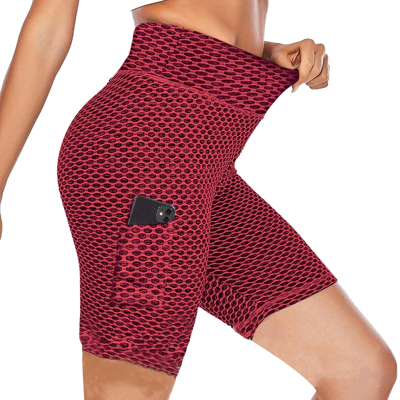 Abcnature Womens High Waist Biker Shorts with Pockets, Leggings Shorts  Sports Running Pockets Yoga Pants, Naked Feeling Yoga Shorts Red XL -  Walmart.com