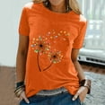 thumbnail image 1 of Abcnature Womens T-Shirt Workout Shirts Summer Funny Letters Printing Graphic Casual Tops Athletic Tee O-Neck Loose Blouse Orange L, 1 of 5